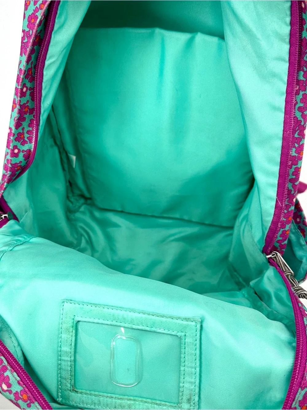 Girls Women Vera Bradley Pink & Teal Floral Backpack Back to School